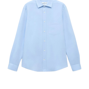 Áo sơ mi nam dài tay màu xanh pastel basic